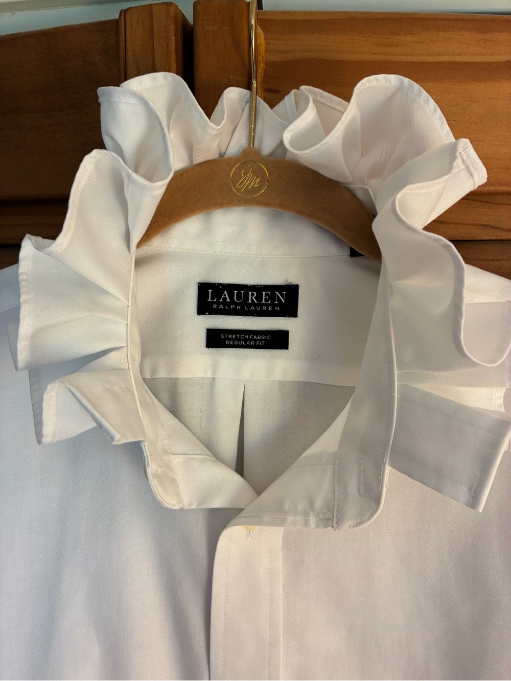 Ralph Lauren White Button-Down Tie Front Shirt - Picture 2 of 4